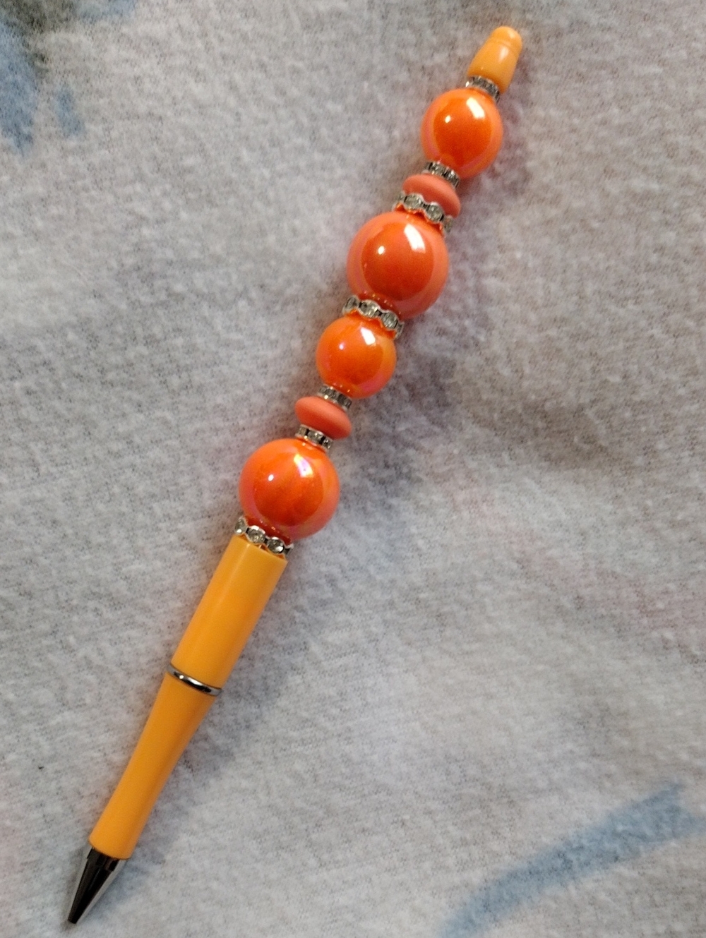 Orange Beaded Ballpoint Pen - Unbranded